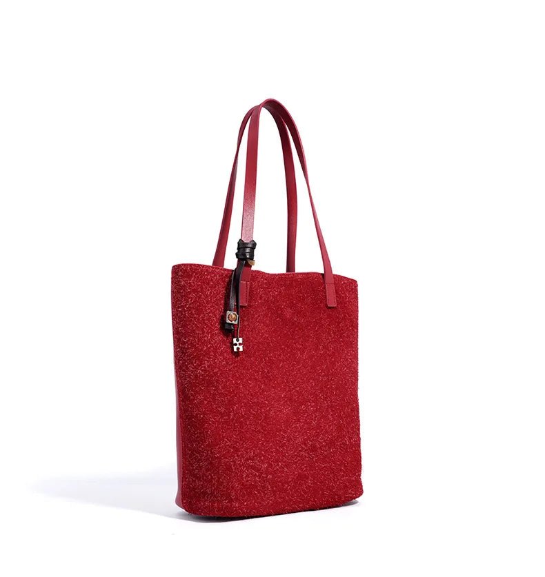 Wholesale Women Suede Tote | Large Capacity Fashion Handbag - My Web Bazaar