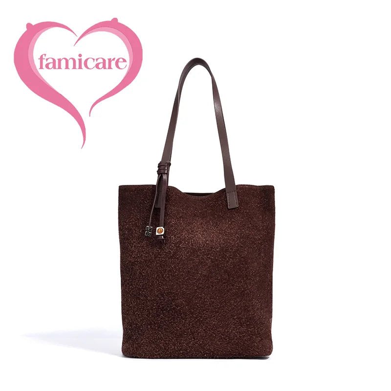 Wholesale Women Suede Tote | Large Capacity Fashion Handbag - My Web Bazaar