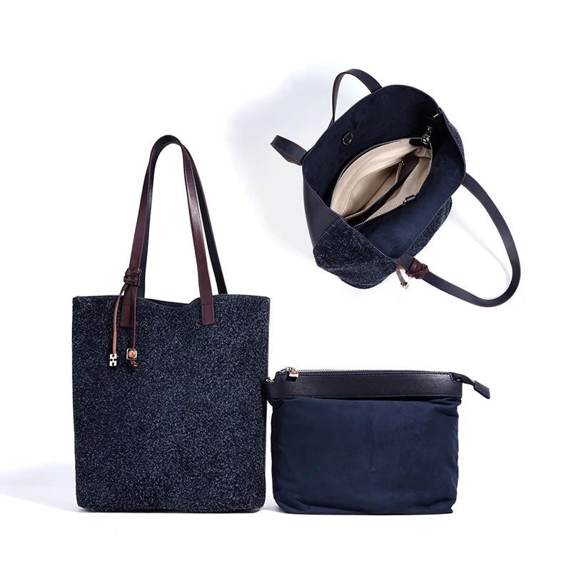 Wholesale Women Suede Tote | Large Capacity Fashion Handbag - My Web Bazaar