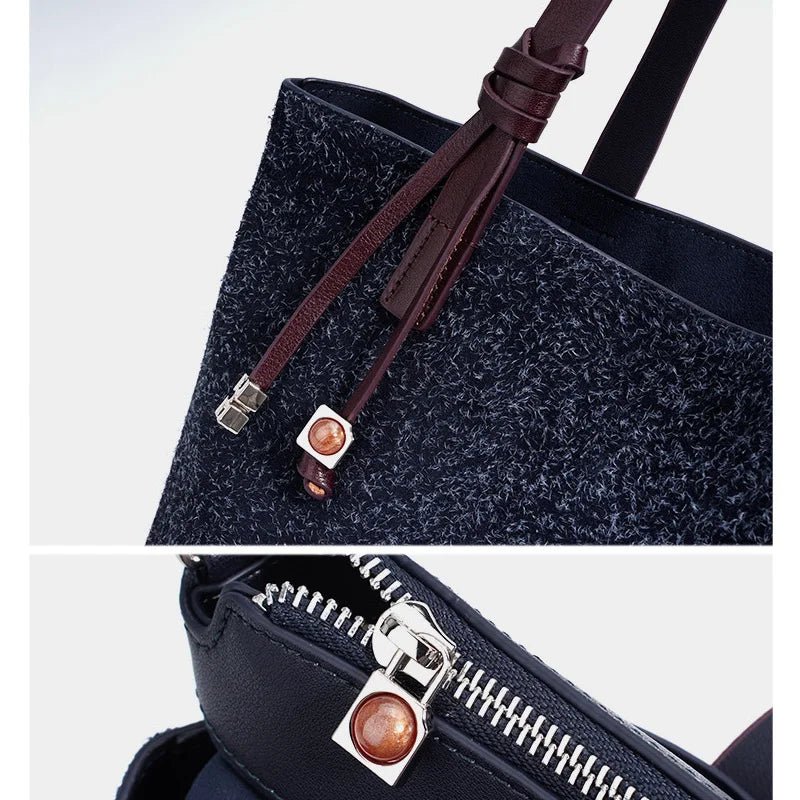 Wholesale Women Suede Tote | Large Capacity Fashion Handbag - My Web Bazaar