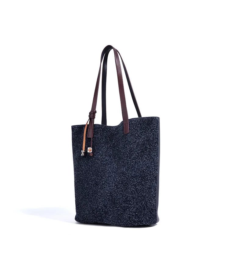 Wholesale Women Suede Tote | Large Capacity Fashion Handbag - My Web Bazaar