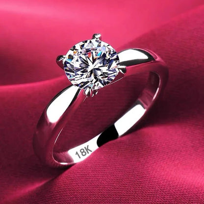 With Certificate Romantic Heart Rings,100% Solid 925 Silver Ring,High Quality Zircon Diamant Wedding Band Gift Jewelry for Women - My Web Bazaar
