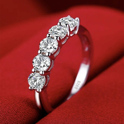 With Certificate Romantic Heart Rings,100% Solid 925 Silver Ring,High Quality Zircon Diamant Wedding Band Gift Jewelry for Women - My Web Bazaar