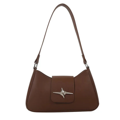 Y2K Shoulder Bags for Women Classic Small Purse Glossy PU Leather Handbags Daily Ladies Bag Purse - My Web Bazaar
