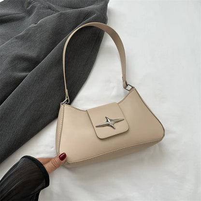 Y2K Shoulder Bags for Women Classic Small Purse Glossy PU Leather Handbags Daily Ladies Bag Purse - My Web Bazaar